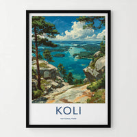 Koli National Park Poster - Finland Travel Art - Clifftop Lake View Home Decor