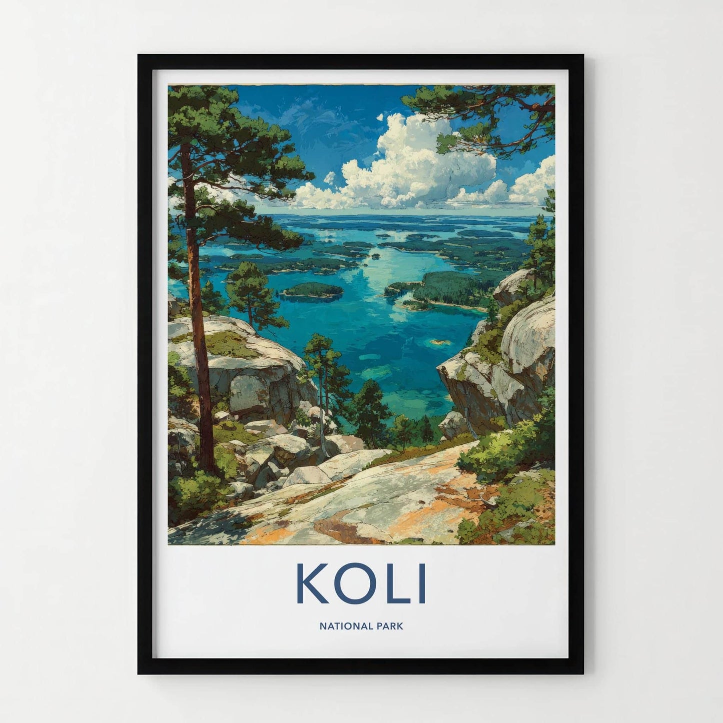 Koli National Park Poster - Finland Travel Art - Clifftop Lake View Home Decor