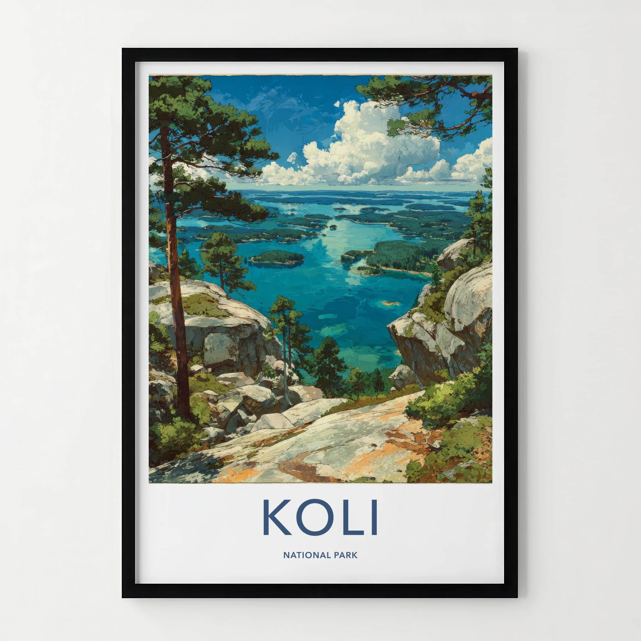 Koli National Park Poster - Finland Travel Art - Clifftop Lake View Home Decor