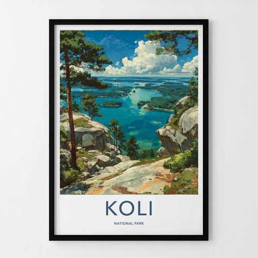 Koli National Park Poster - Finland Travel Art - Clifftop Lake View Home Decor