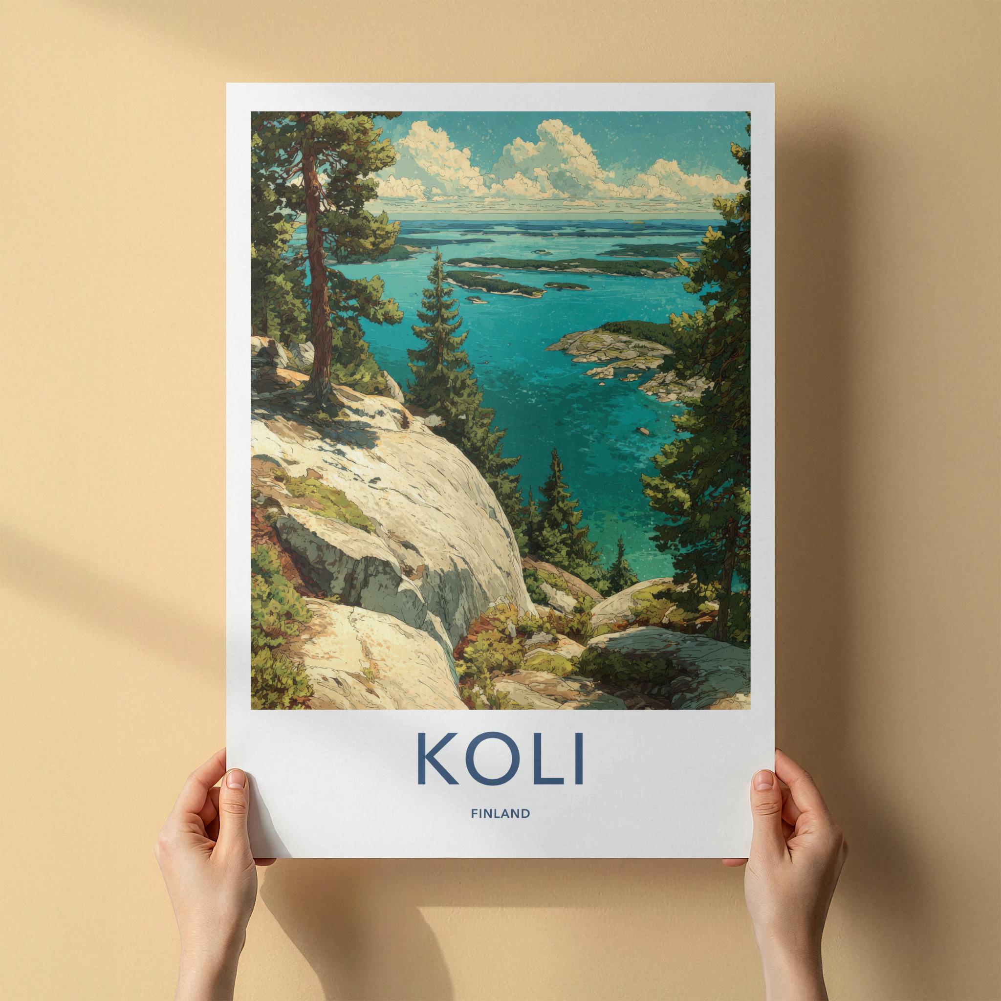 Koli Poster - Finland Travel Print - Scenic Lake Islands Wall Decor