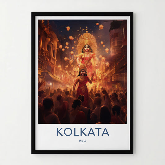 Kolkata Poster - India Art Print - West Bengal Divine Goddesses Blessing Gift