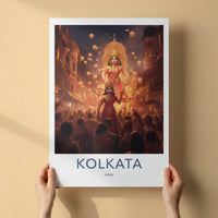 Kolkata Poster - India Art Print - West Bengal Divine Goddesses Blessing Gift