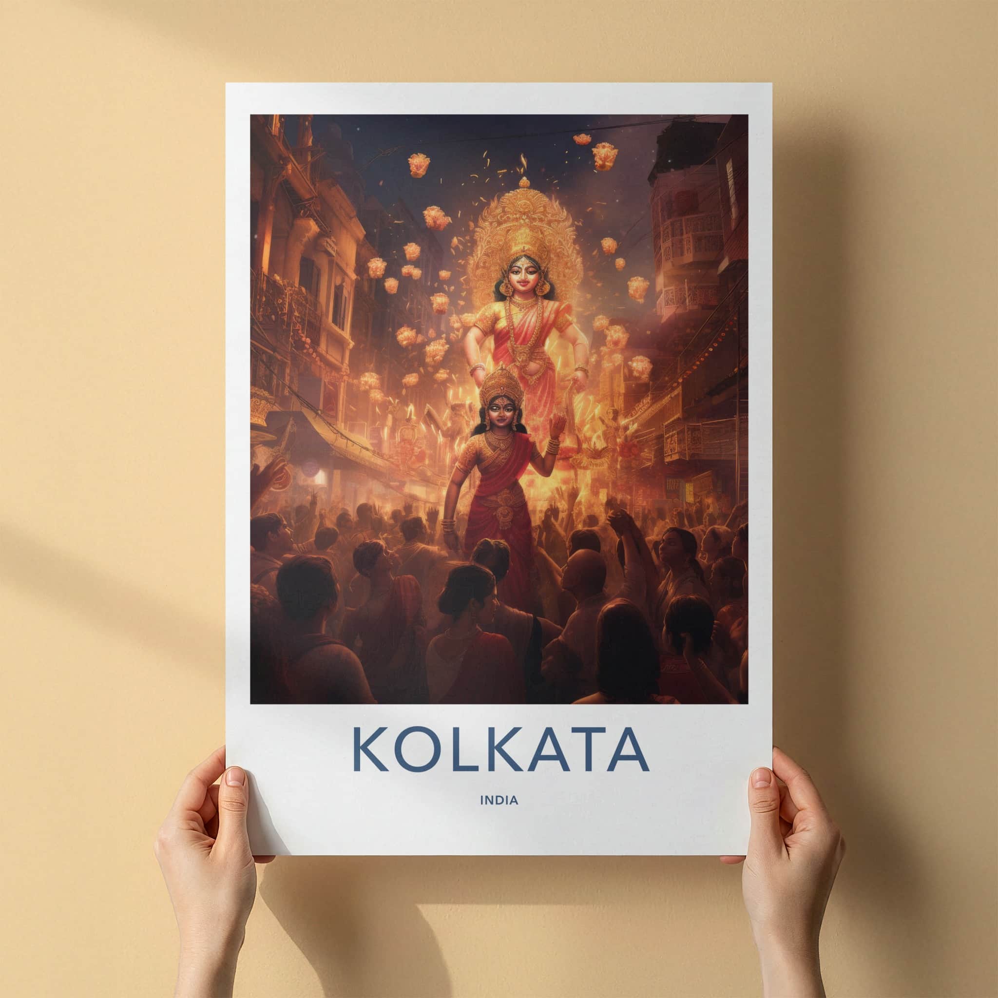 Kolkata Poster - India Art Print - West Bengal Divine Goddesses Blessing Gift