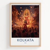 Kolkata Poster - India Art Print - West Bengal Divine Goddesses Blessing Gift