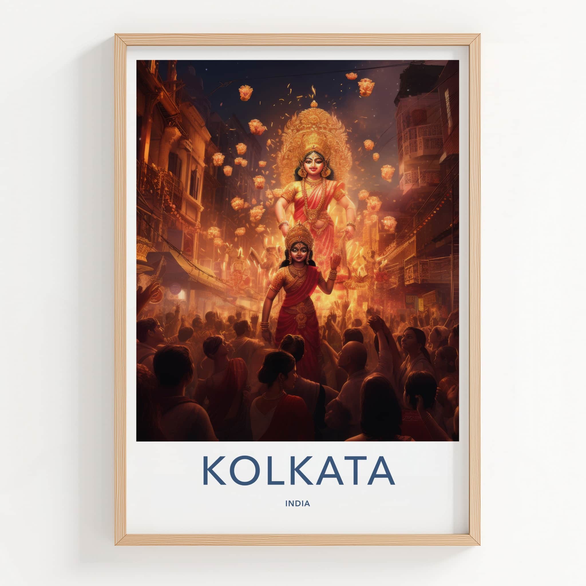 Kolkata Poster - India Art Print - West Bengal Divine Goddesses Blessing Gift
