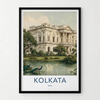 Kolkata Poster - India Framed Art - West Bengal Palace Lake Peacocks Gallery Art