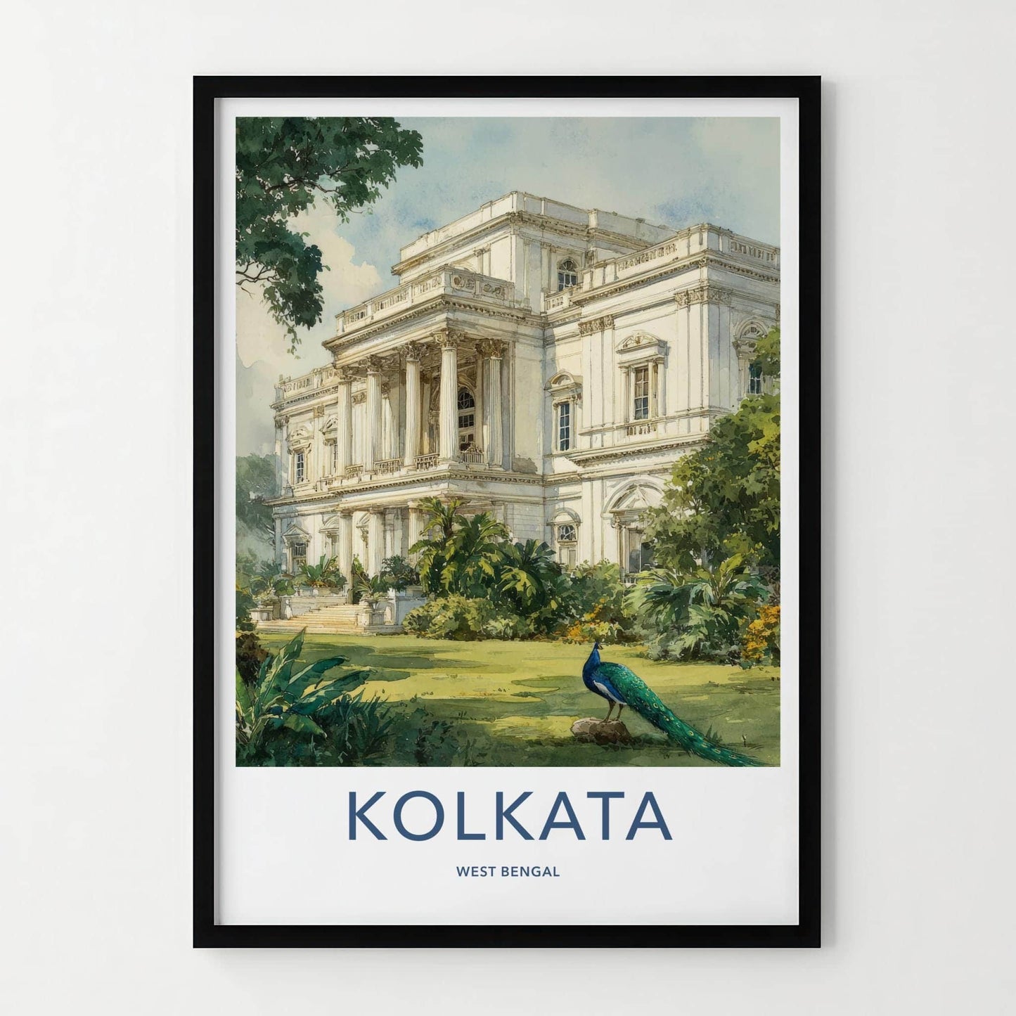 Kolkata Poster - India Framed Print - West Bengal Palace Lounge Decor