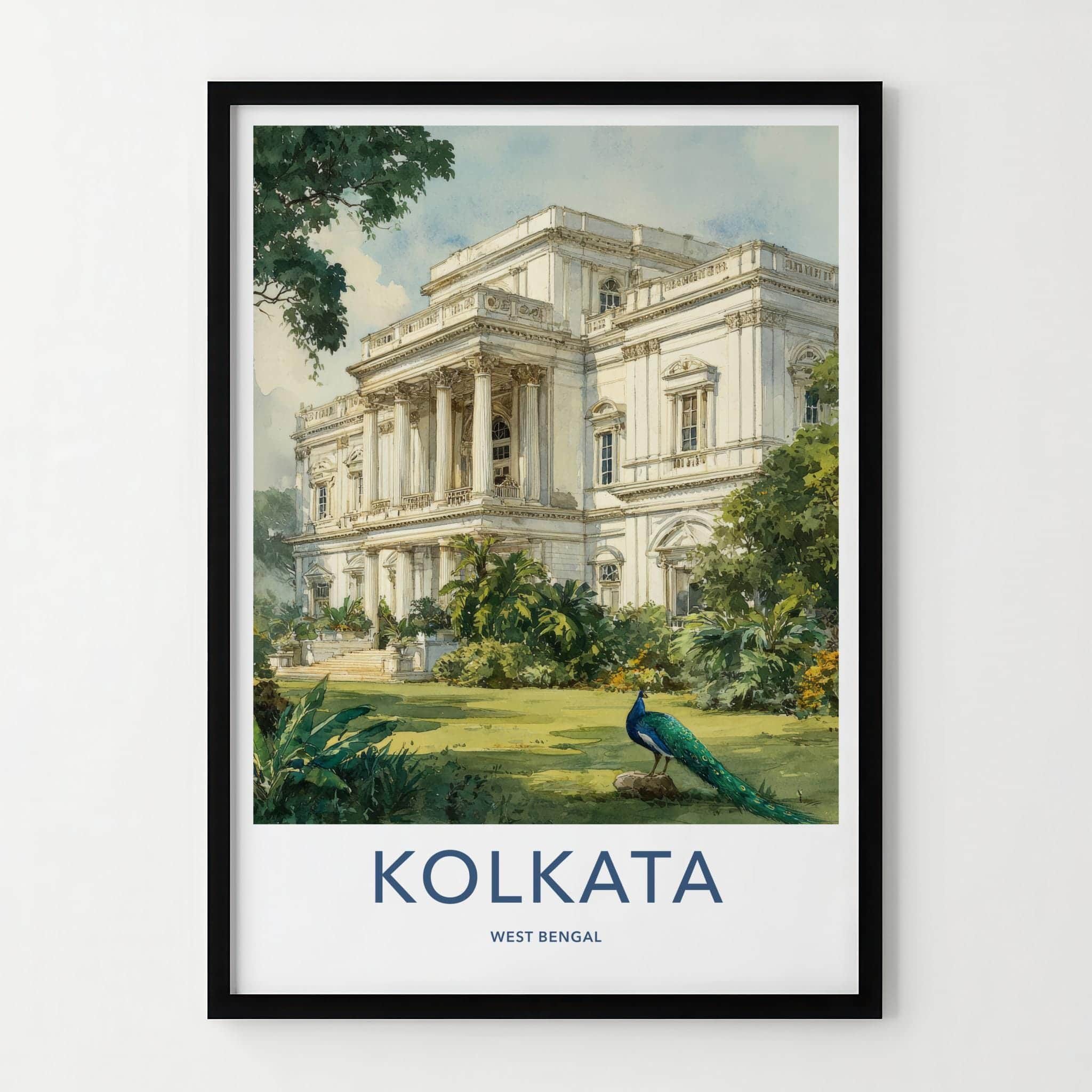 Kolkata Poster - India Framed Print - West Bengal Palace Lounge Decor