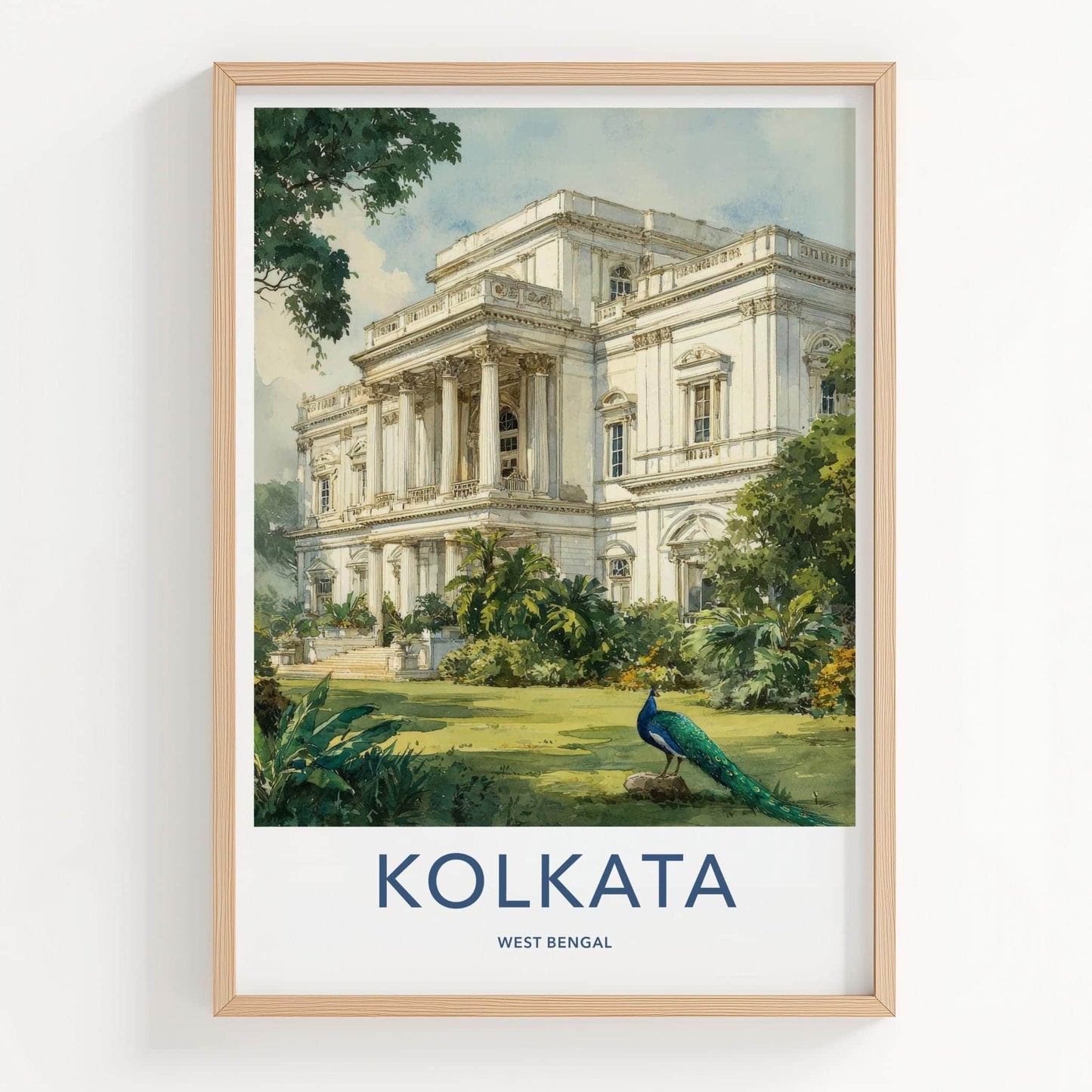 Kolkata Poster - India Framed Print - West Bengal Palace Lounge Decor