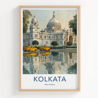 Kolkata Poster - India Travel Art - West Bengal Grand Building Reflection Home Decor