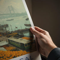 Kolkata Poster - India Travel Art - West Bengal Marigold Flower Market Home Decor