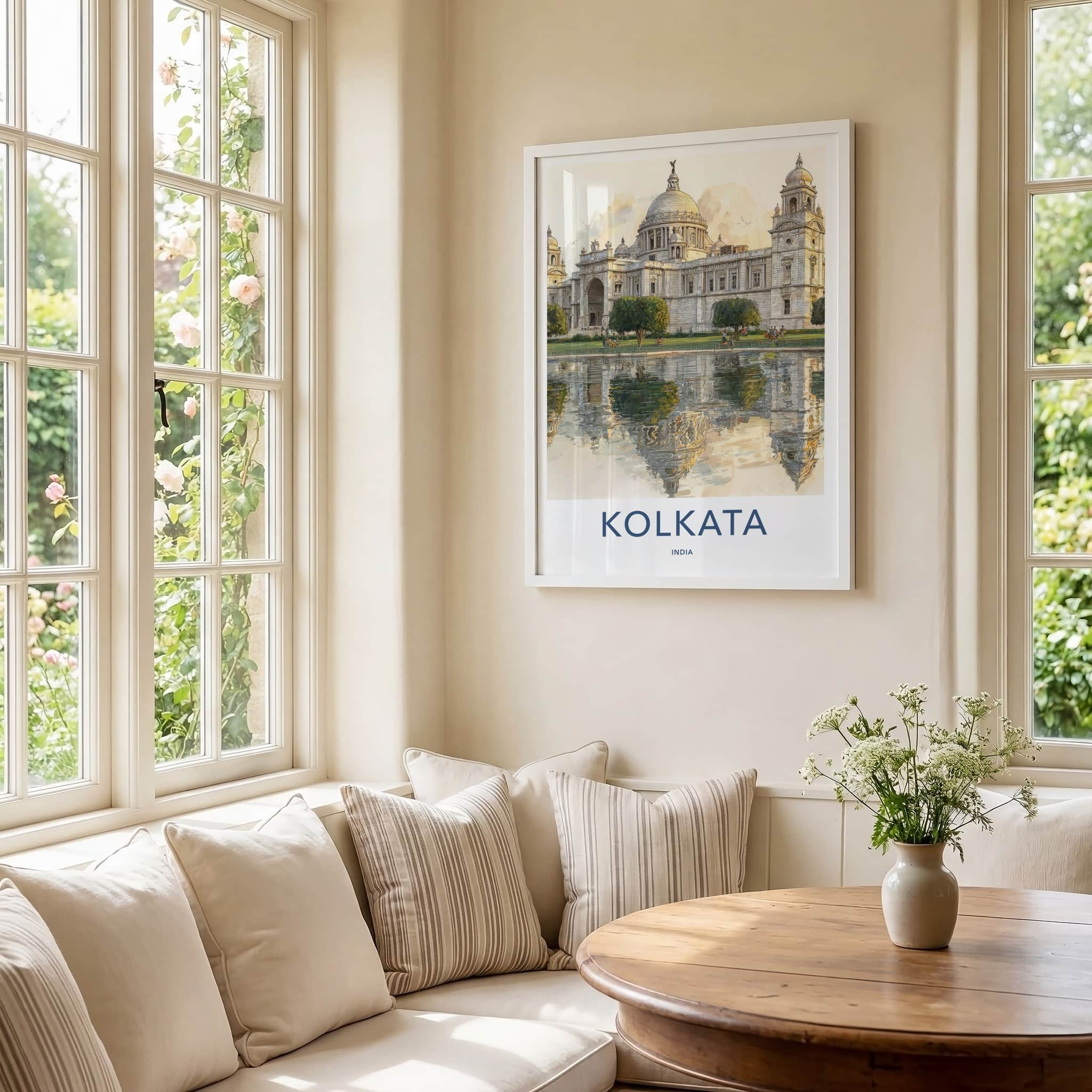 Kolkata Poster - India Travel Art - West Bengal Palace Home Decor