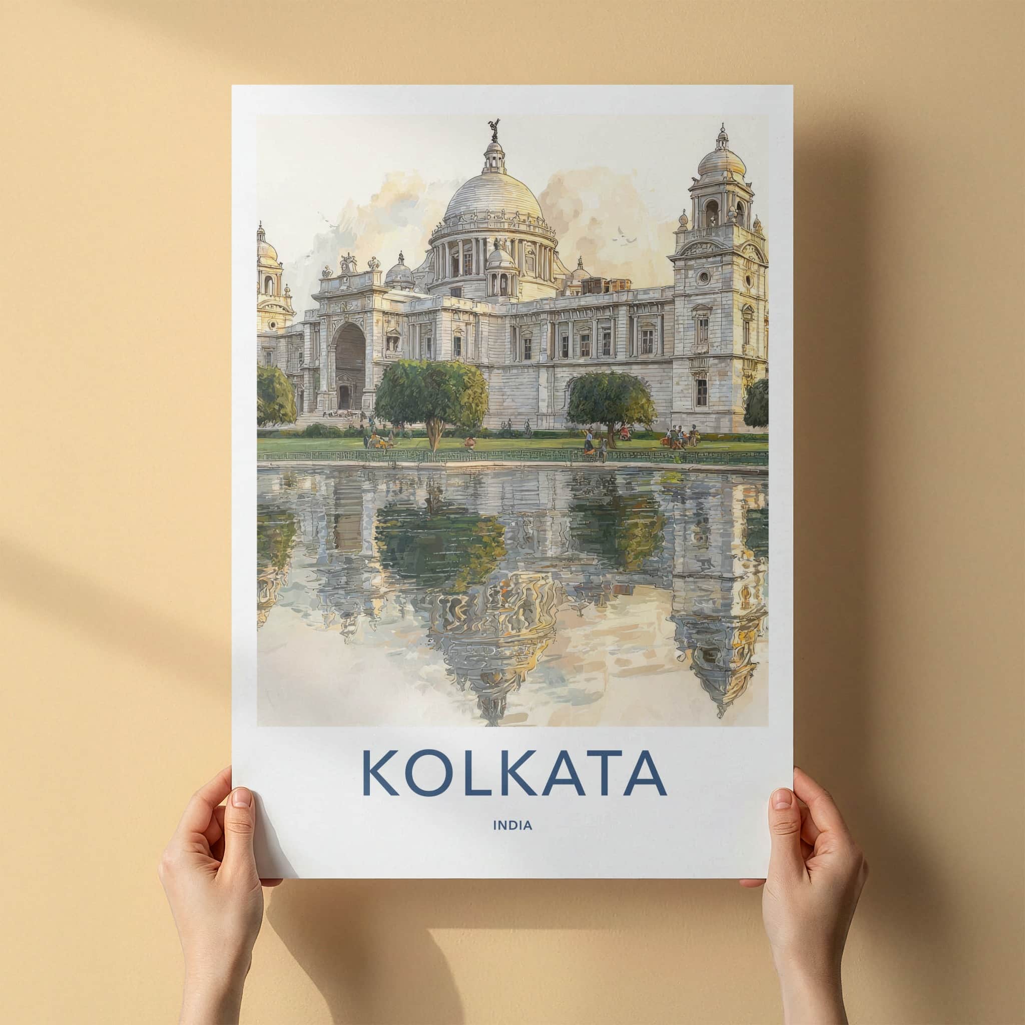 Kolkata Poster - India Travel Art - West Bengal Palace Home Decor