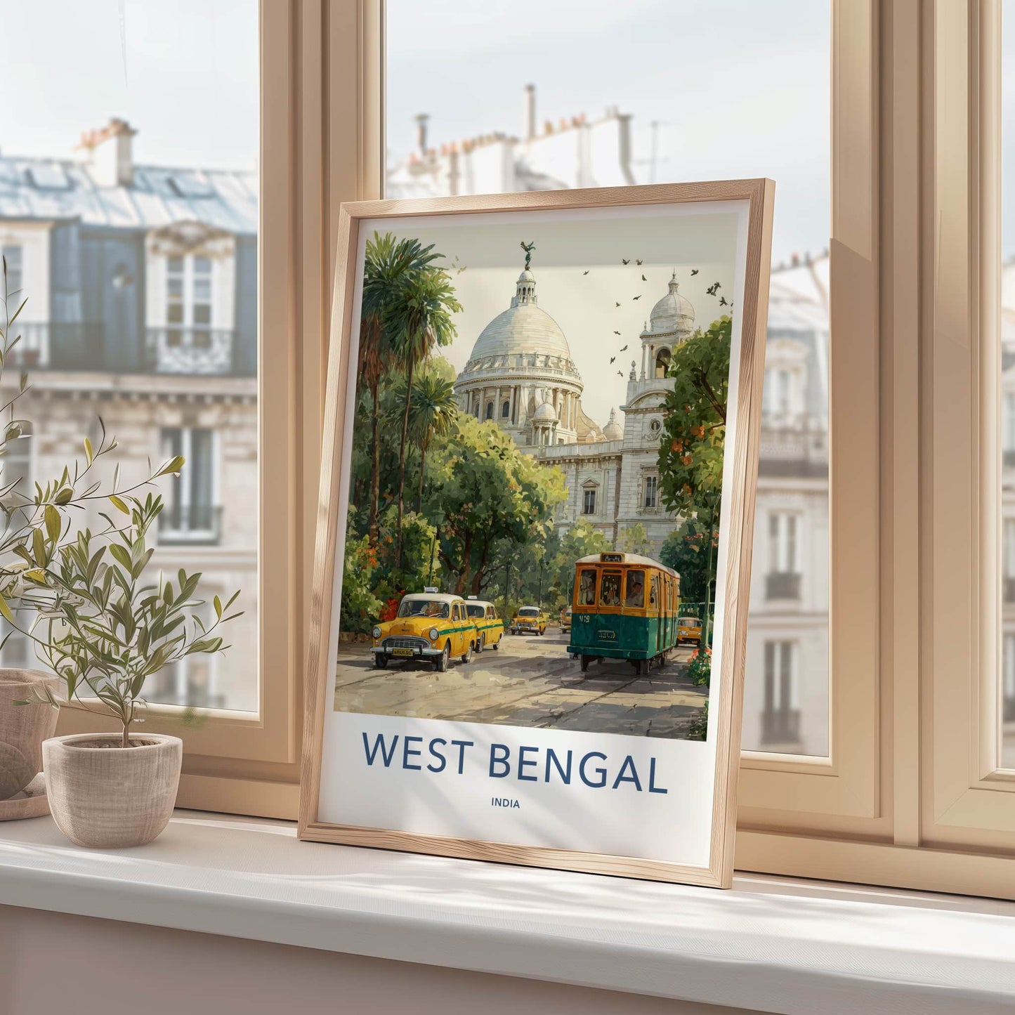 Kolkata Poster - India West Bengal White Monument Travel Print Home Decor