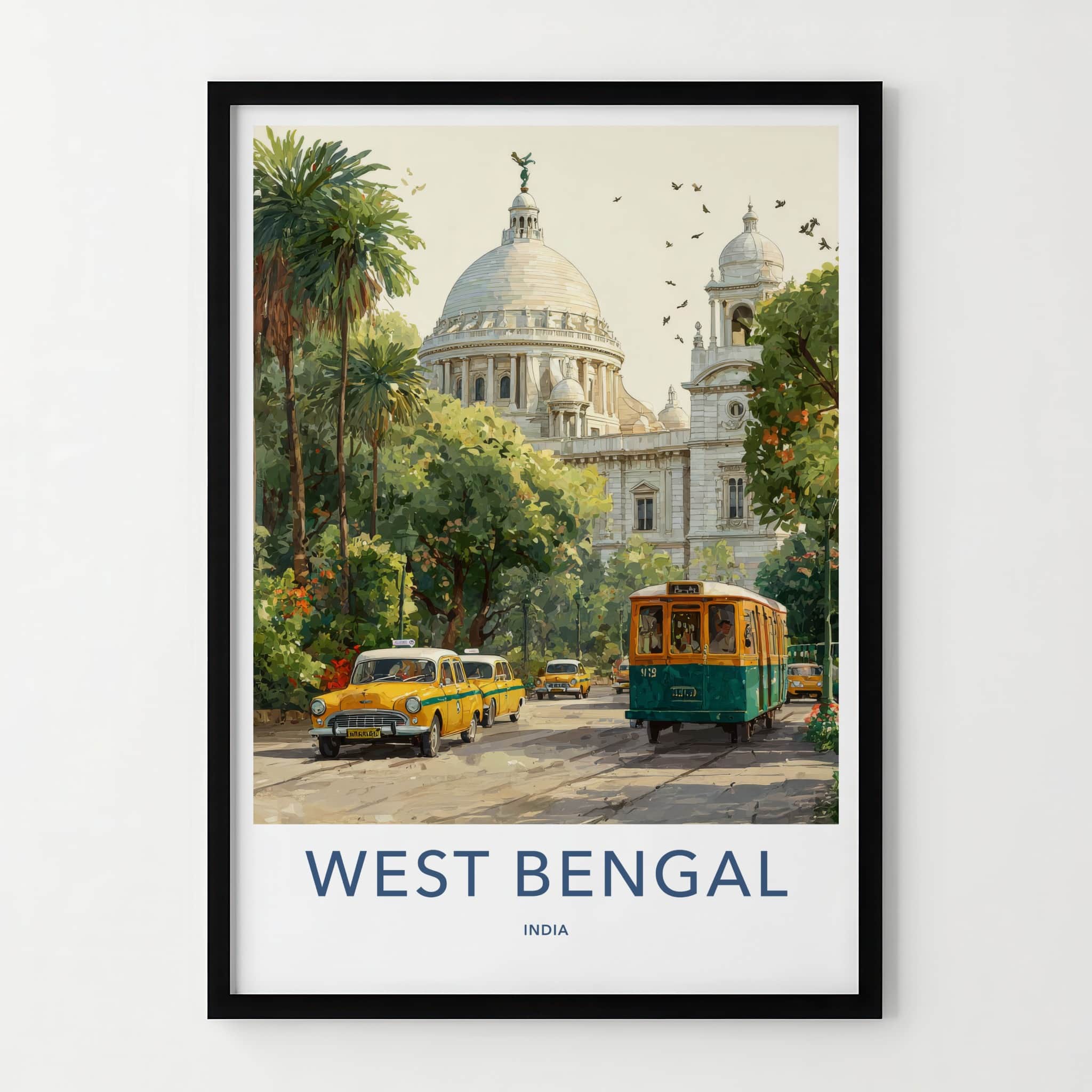 Kolkata Poster - India West Bengal White Monument Travel Print Home Decor