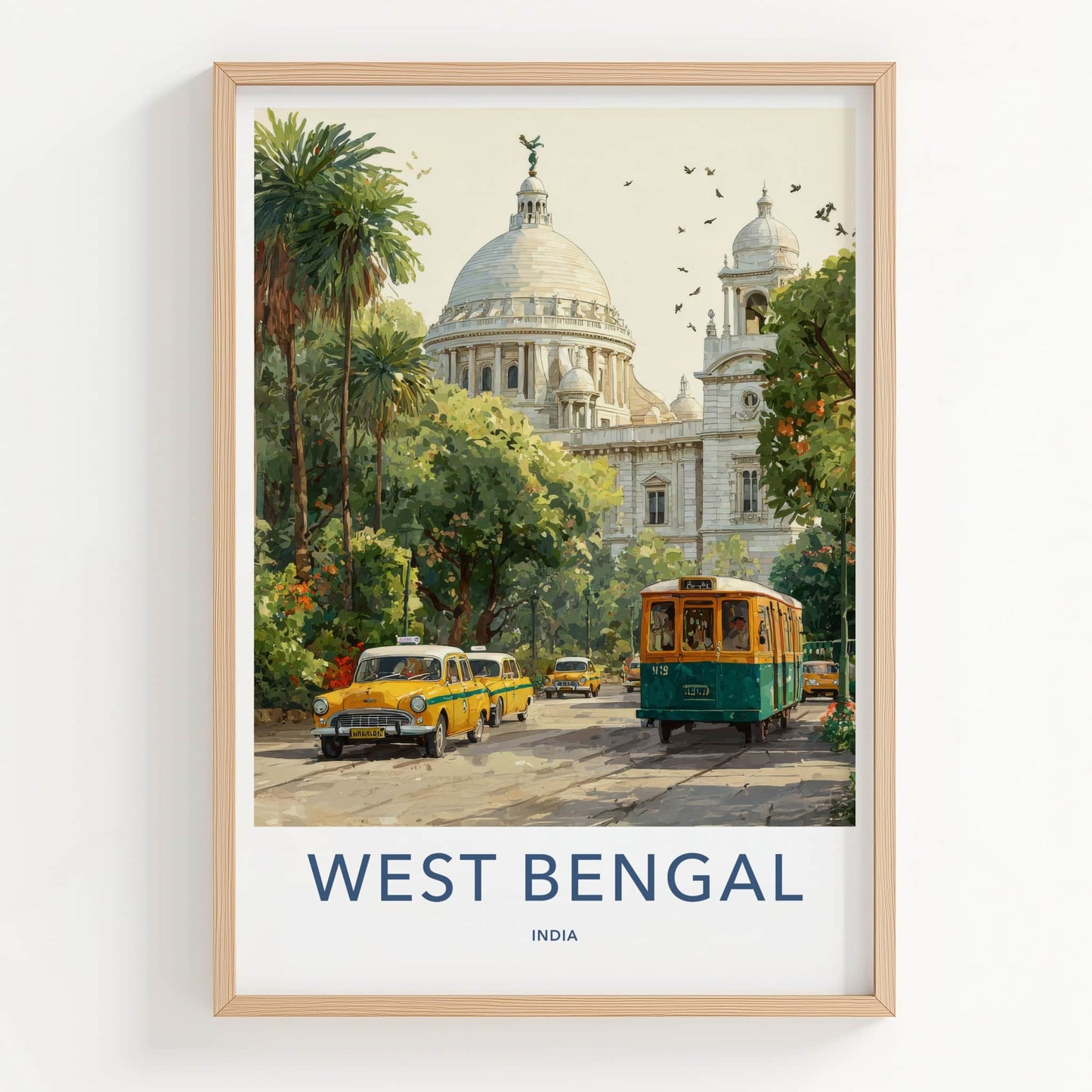 Kolkata Poster - India West Bengal White Monument Travel Print Home Decor