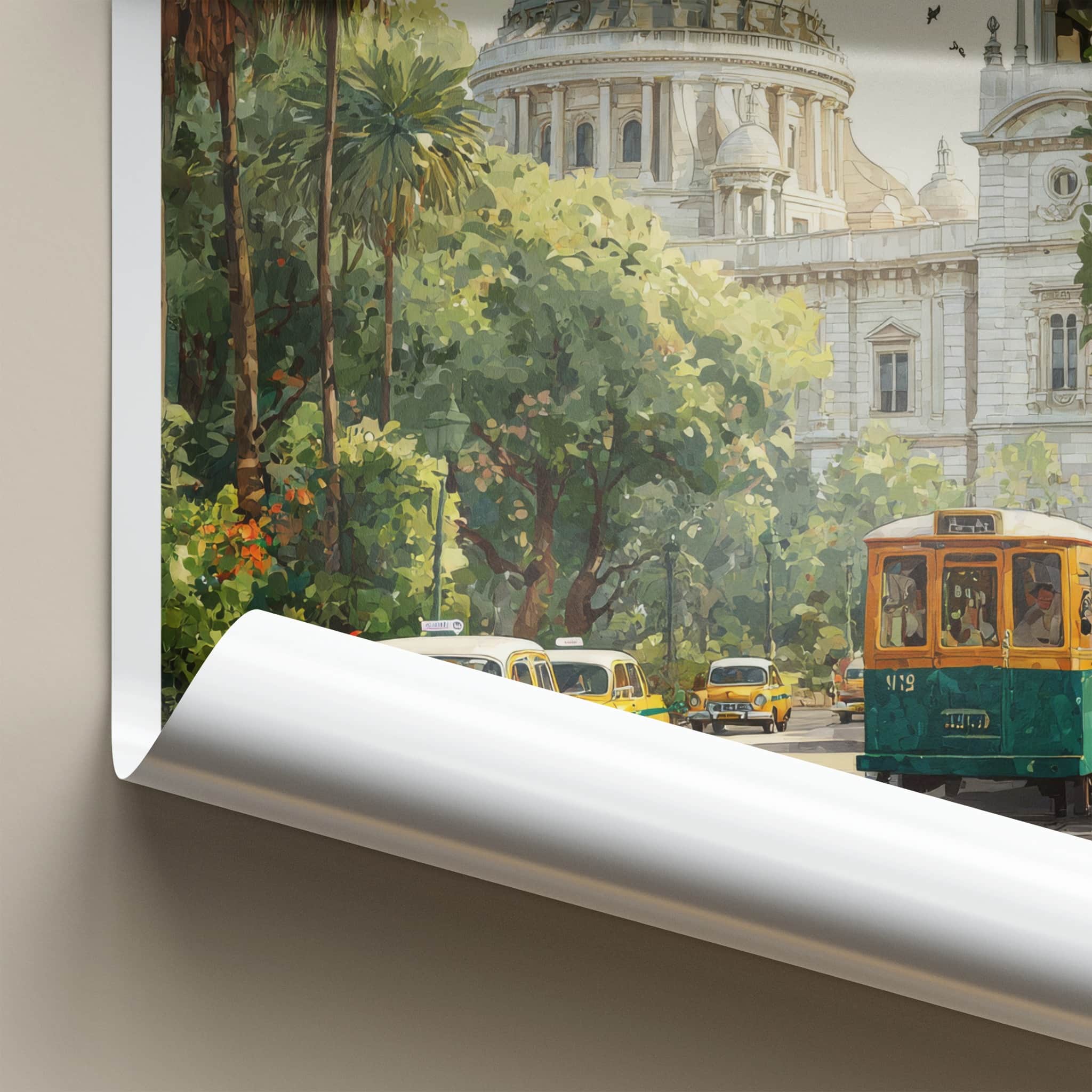 Kolkata Poster - India West Bengal White Monument Travel Print Home Decor