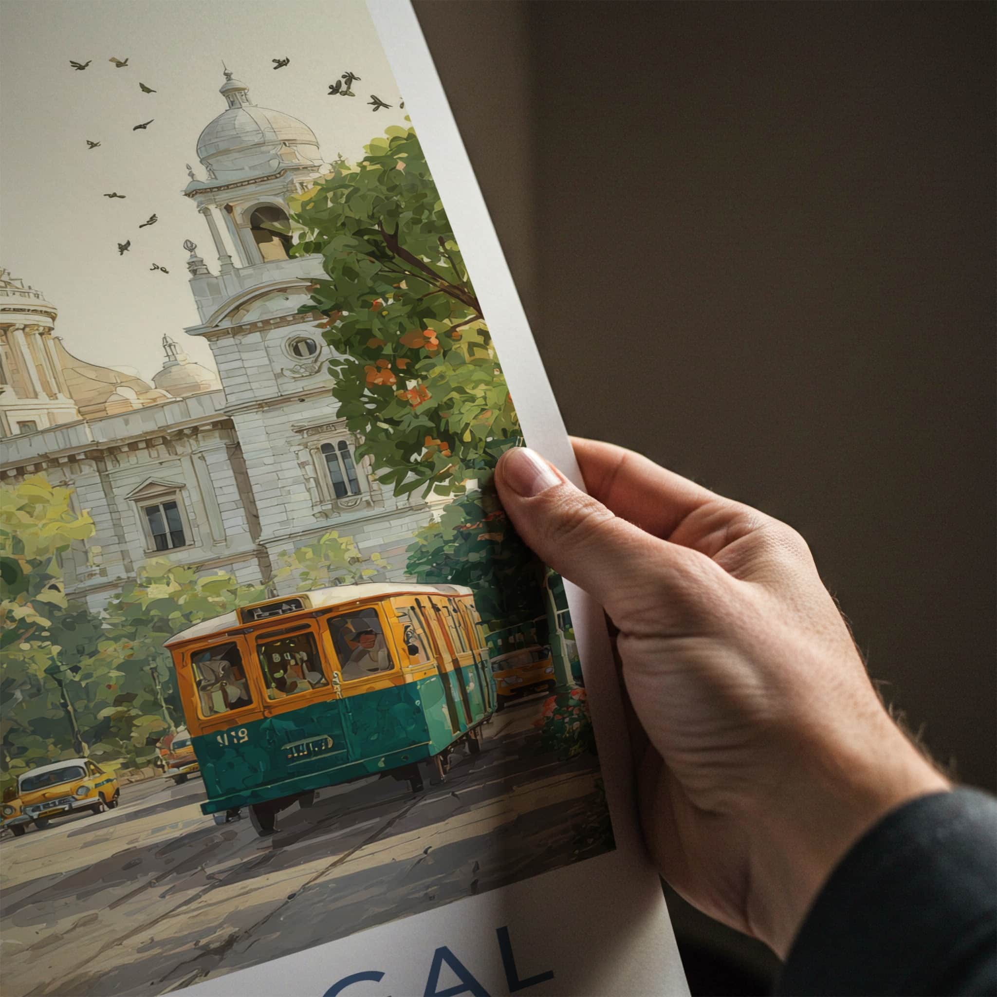 Kolkata Poster - India West Bengal White Monument Travel Print Home Decor