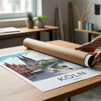 Koln Poster - Germany Wall Art - Gothic Cathedral Riverside Home Decor