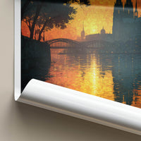 Koln Poster - Germany Wall Art - River Sunset Reflections Home Decor