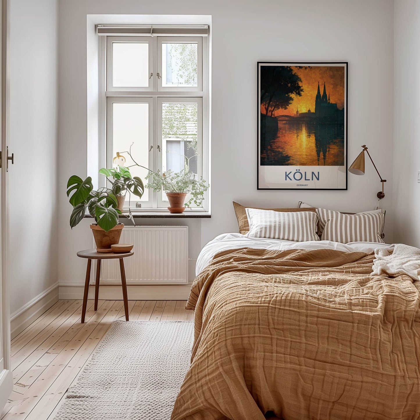 Koln Poster - Germany Wall Art - River Sunset Reflections Home Decor