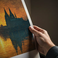 Koln Poster - Germany Wall Art - River Sunset Reflections Home Decor