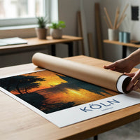 Koln Poster - Germany Wall Art - River Sunset Reflections Home Decor