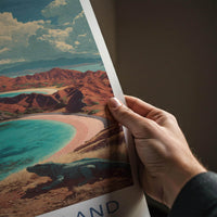 Komodo Island Poster - Indonesia Travel Art - Lizard Island Beach Home Decor