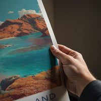 Komodo Island Poster - Indonesia Travel Art - Pink Beach Dragon Home Decor