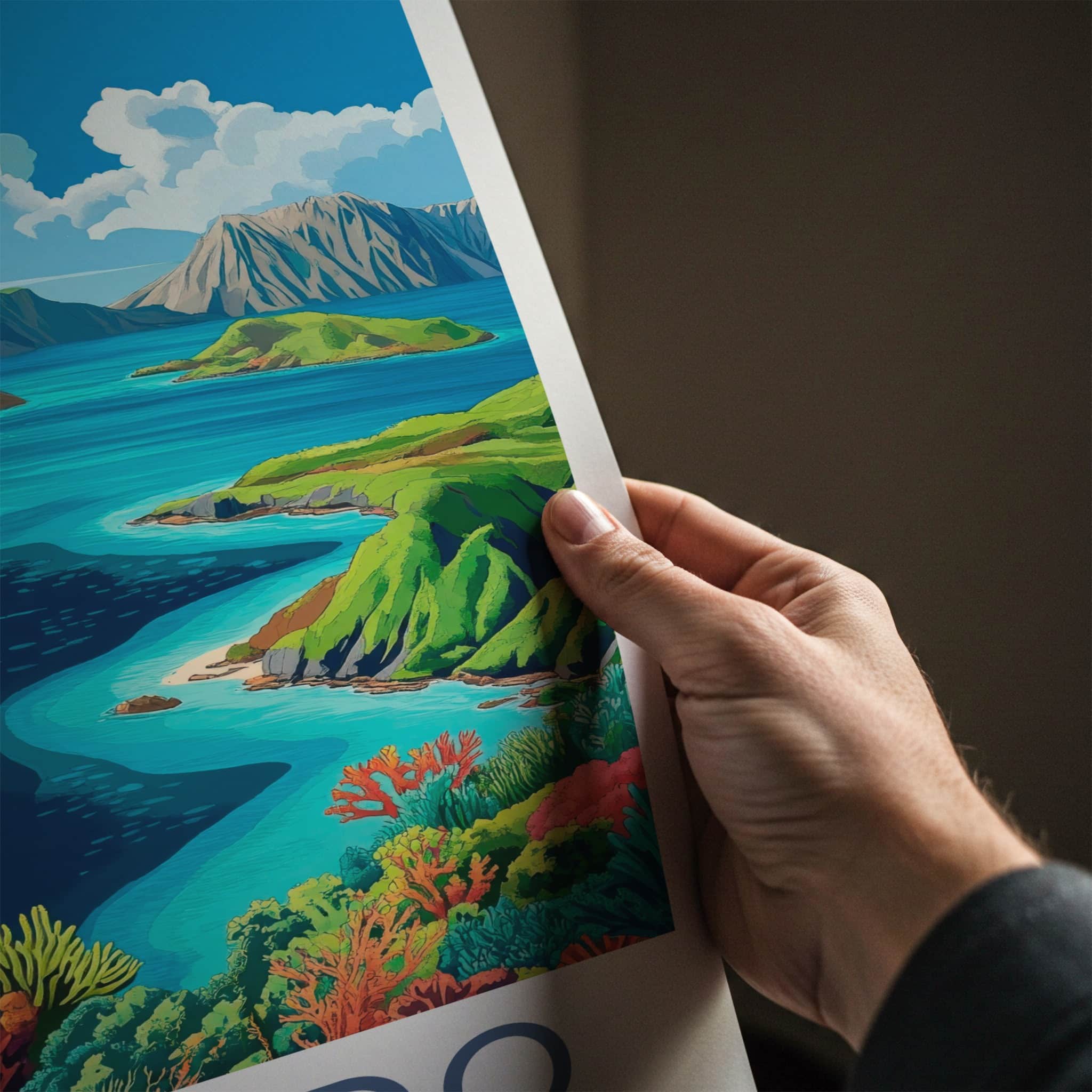 Komodo National Park Poster - Indonesia Fine Art - Underwater Coral Reef Gift