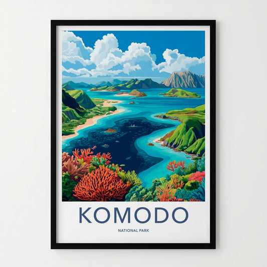 Komodo National Park Poster - Indonesia Fine Art - Underwater Coral Reef Gift