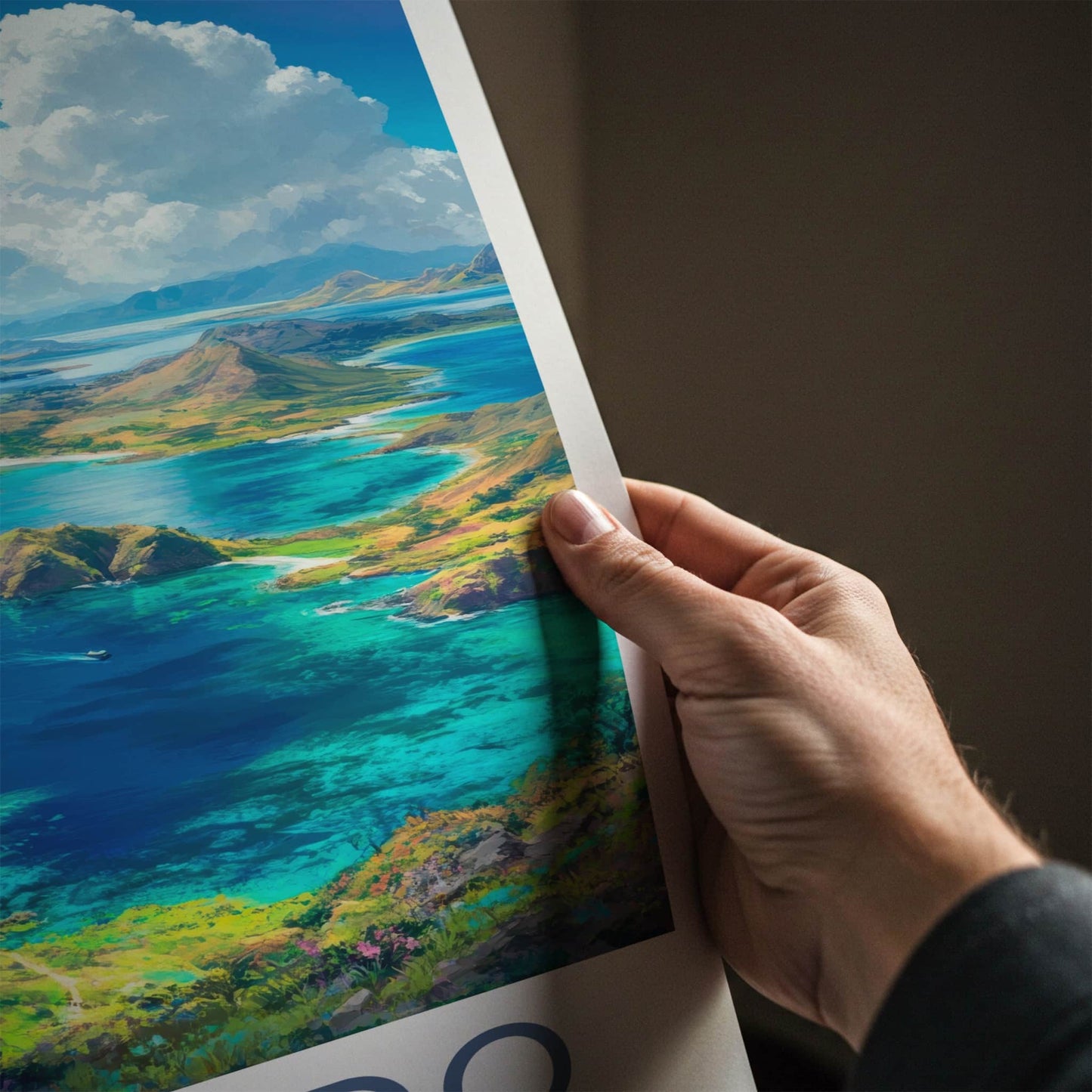 Komodo National Park Poster - Indonesia Travel Art - Vibrant Island Bays Home Decor