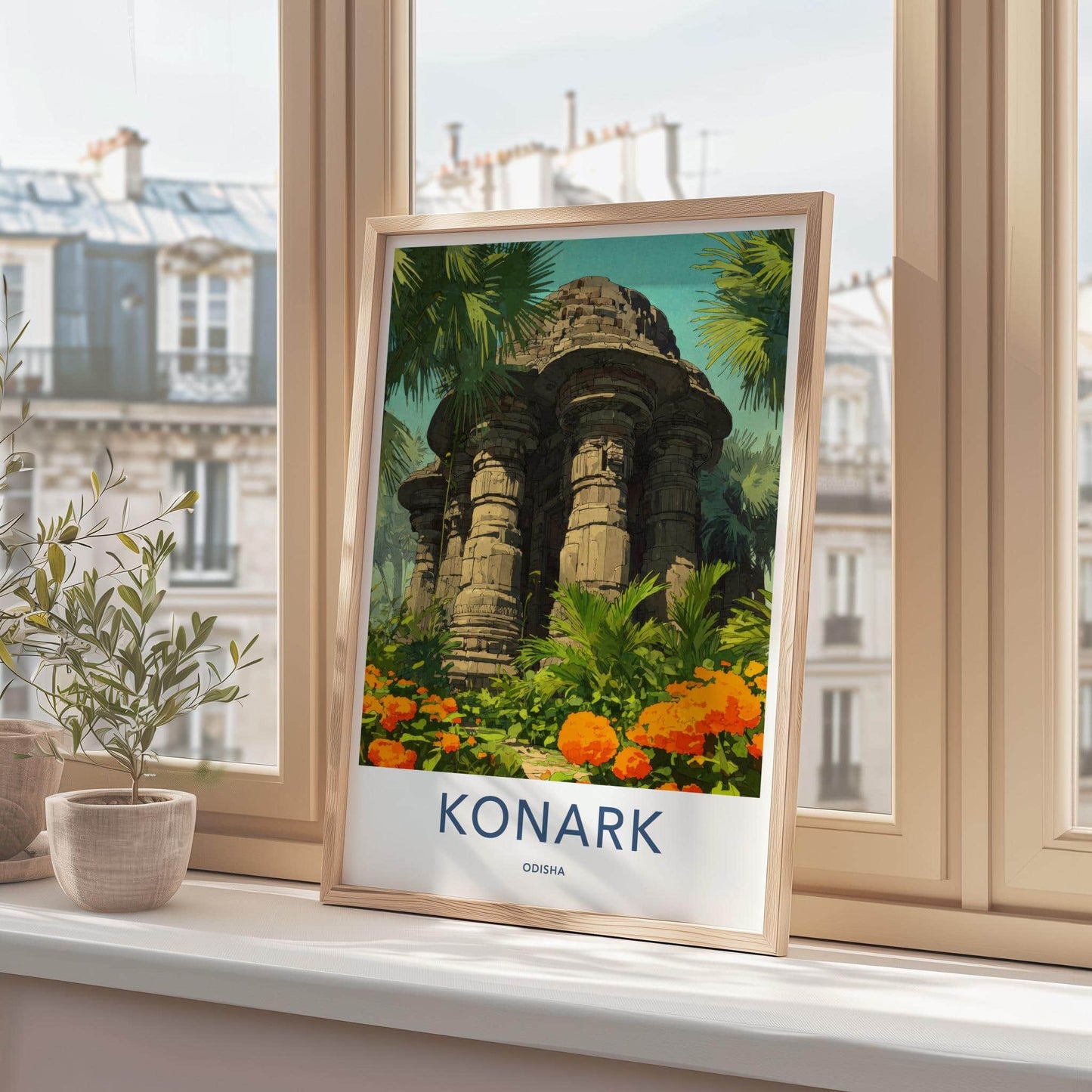 Konark Poster - India Travel Art - Odisha Ancient Stone Temple Wall Decor