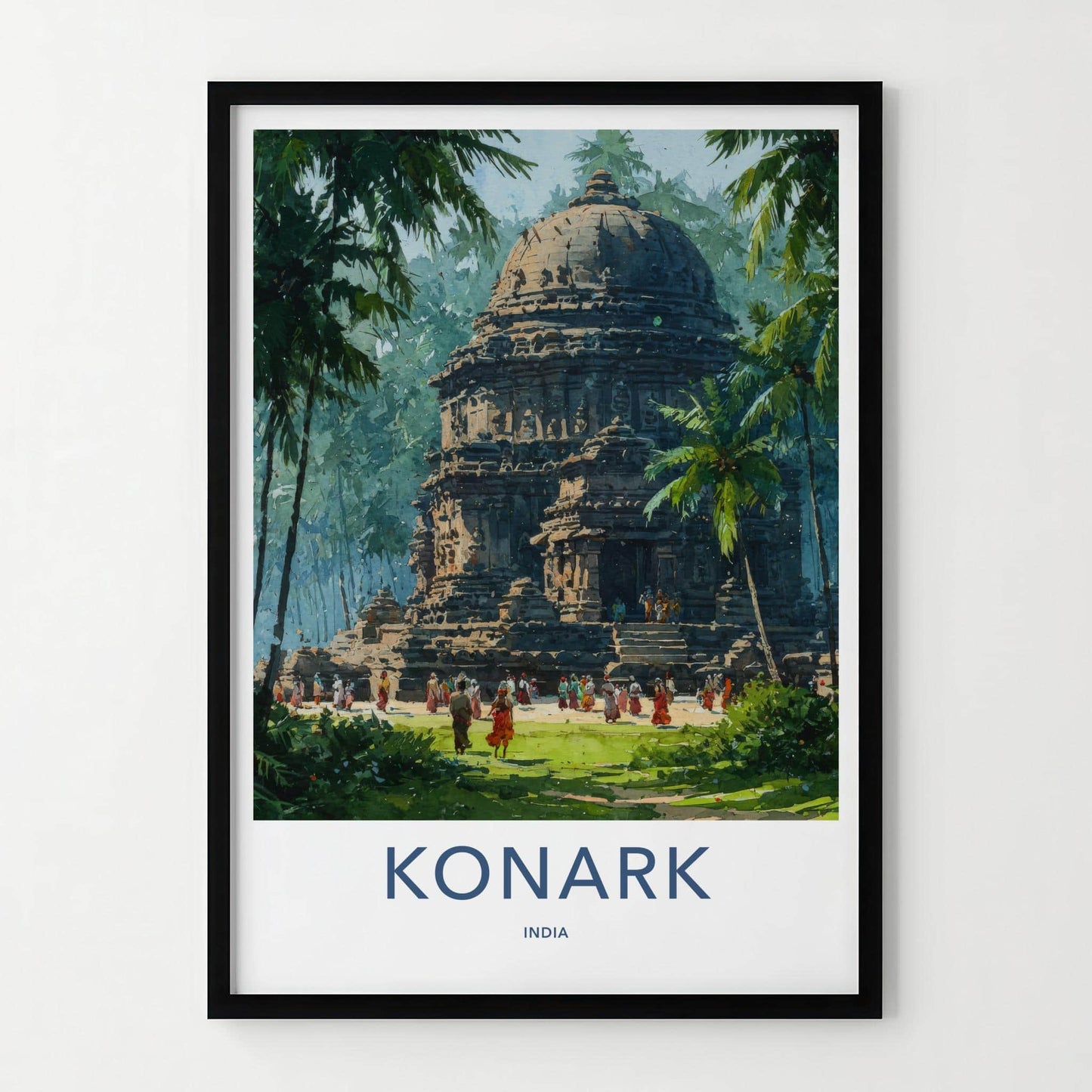 Konark Poster - India Travel Art - Odisha Ancient Temple Complex Wall Decor
