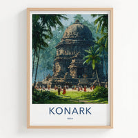 Konark Poster - India Travel Art - Odisha Ancient Temple Complex Wall Decor
