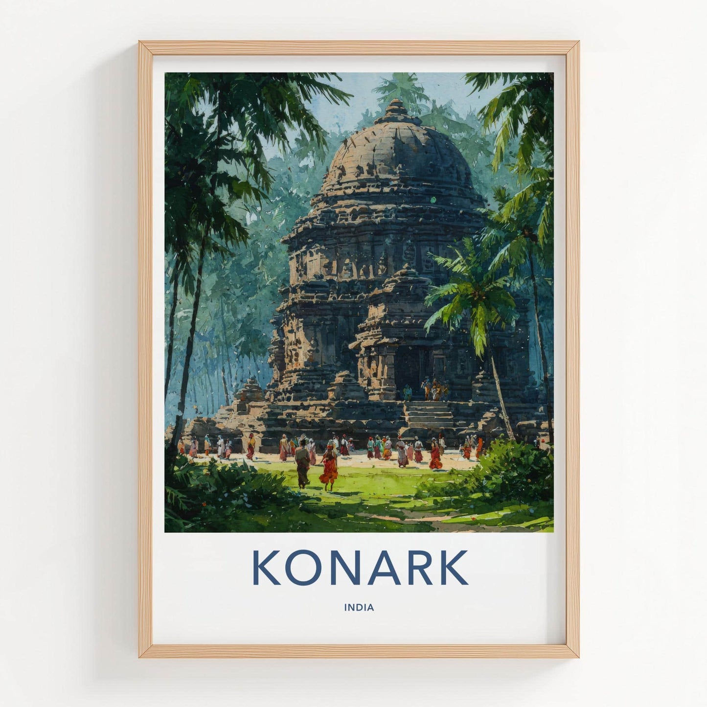 Konark Poster - India Travel Art - Odisha Ancient Temple Complex Wall Decor