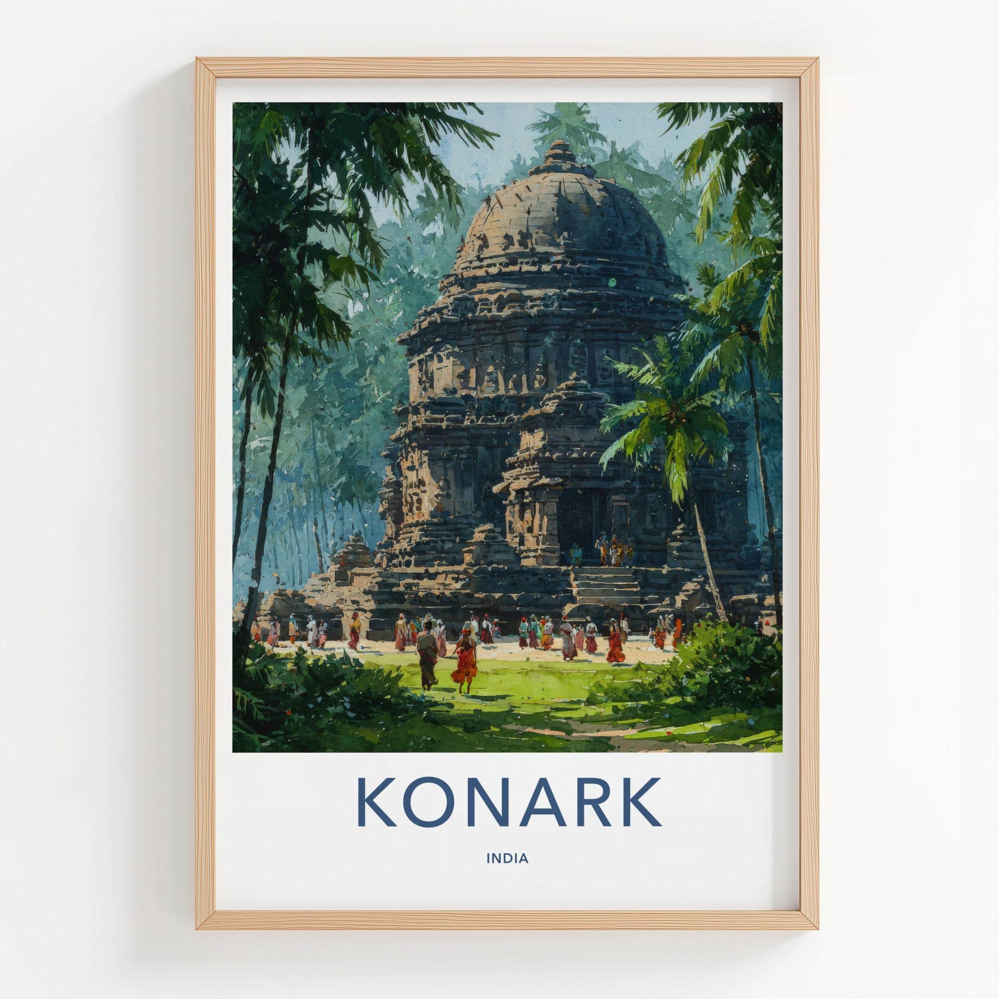 Konark Poster - India Travel Art - Odisha Ancient Temple Complex Wall Decor