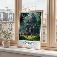 Konark Poster - India Travel Art - Odisha Ancient Temple Complex Wall Decor