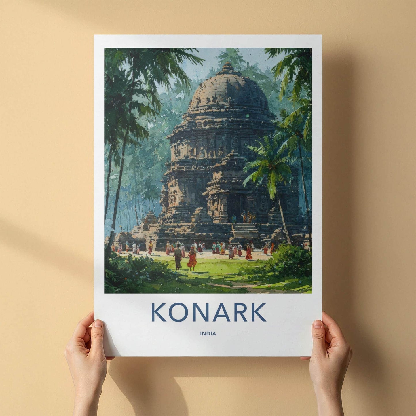 Konark Poster - India Travel Art - Odisha Ancient Temple Complex Wall Decor