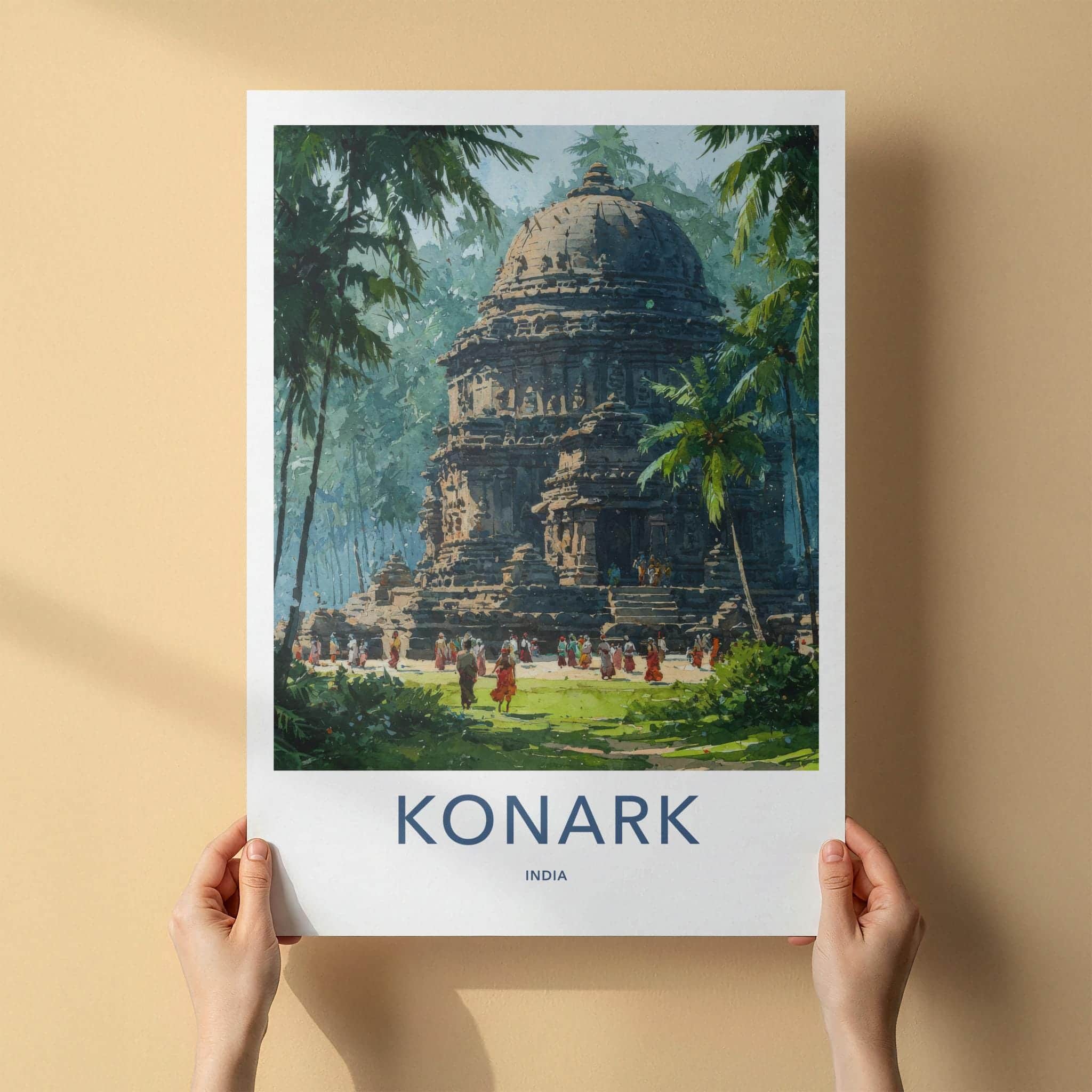 Konark Poster - India Travel Art - Odisha Ancient Temple Complex Wall Decor