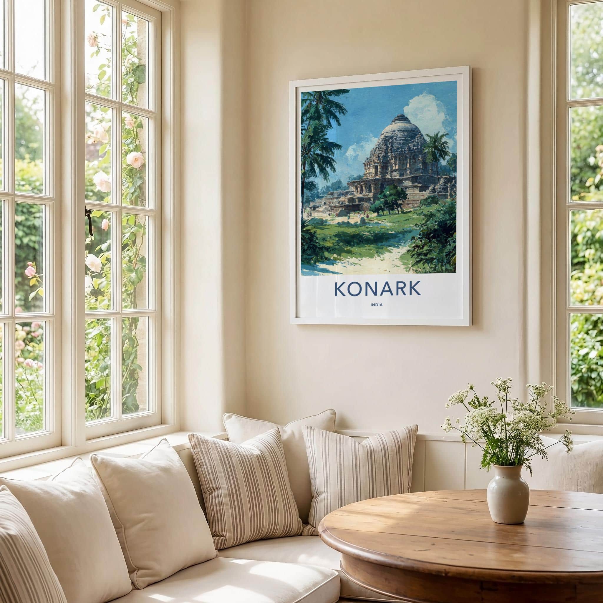 Konark Poster - India Travel Art - Odisha Ancient Temple Ruins Home Decor