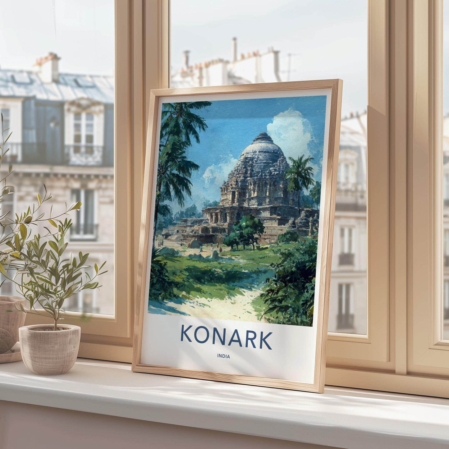 Konark Poster - India Travel Art - Odisha Ancient Temple Ruins Home Decor
