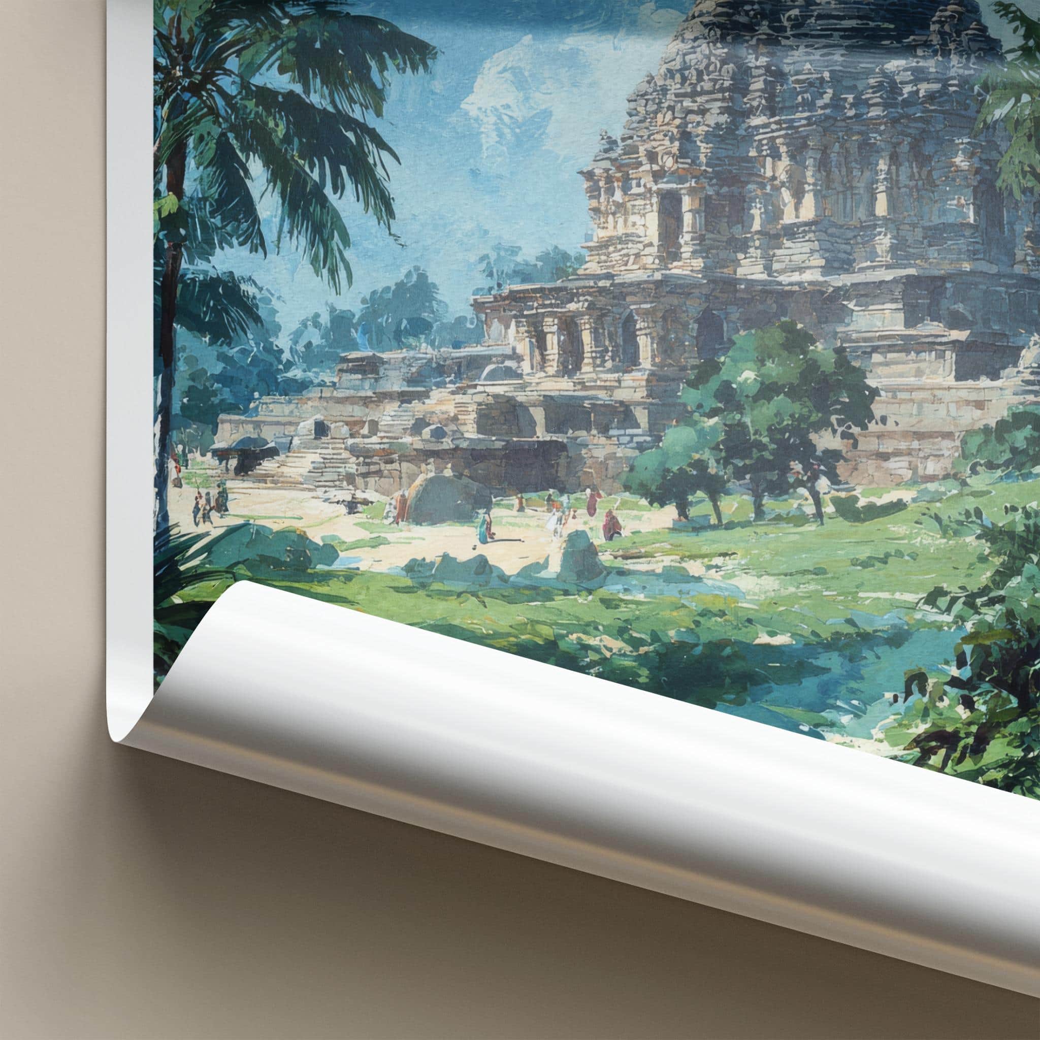 Konark Poster - India Travel Art - Odisha Ancient Temple Ruins Home Decor