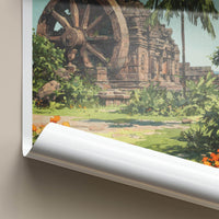 Konark Poster - India Travel Art - Odisha Ancient Temple Wheel Home Decor