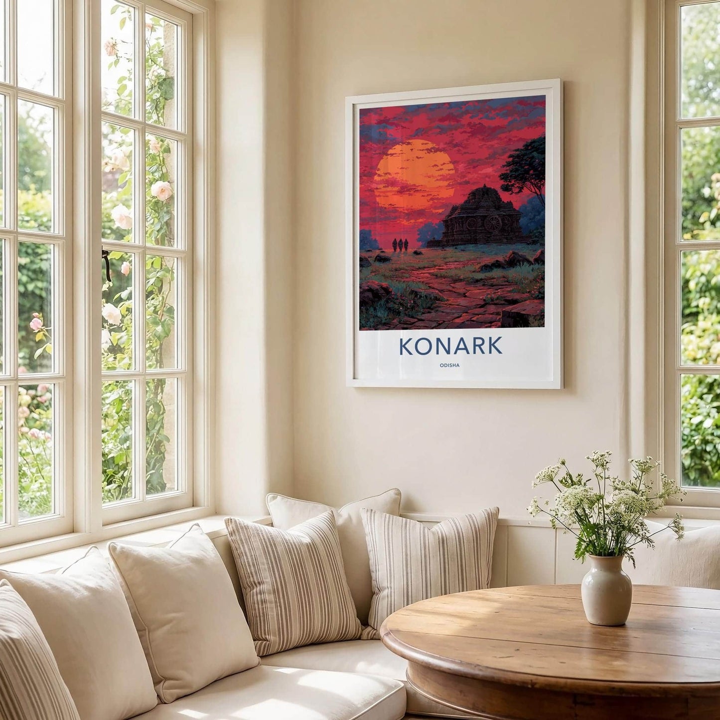 Konark Poster - India Travel Art - Odisha Dramatic Temple Sunset Wall Decor