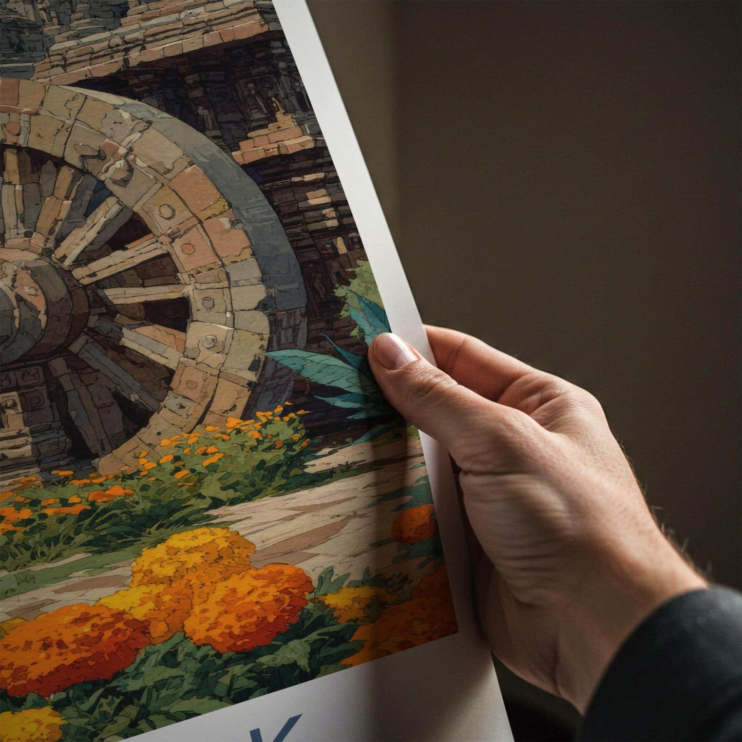 Konark Poster - India Travel Art - Odisha Temple Wheel Home Decor