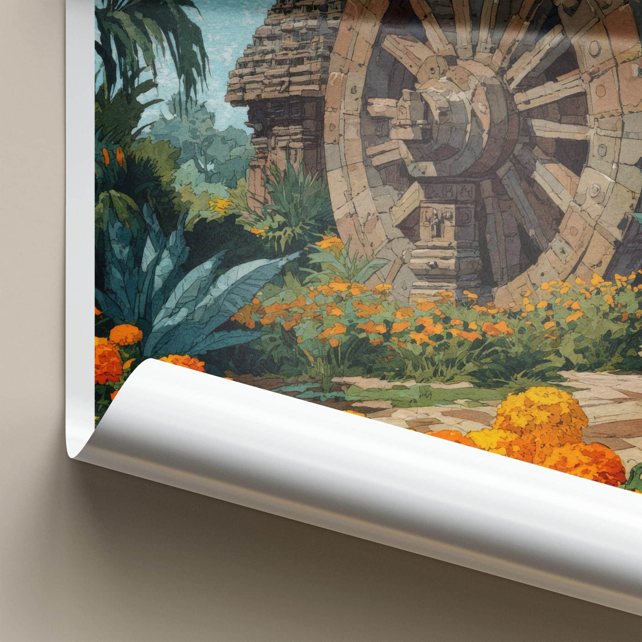 Konark Poster - India Travel Art - Odisha Temple Wheel Home Decor
