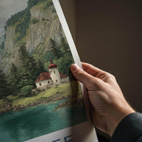 Konigssee Poster - Germany Travel Art - Alpine Lake Chapel Wall Decor