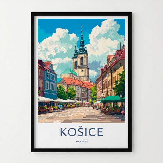 Kosice Poster - Slovakia Travel Art - Lively Cityscape Scene Wall Decor